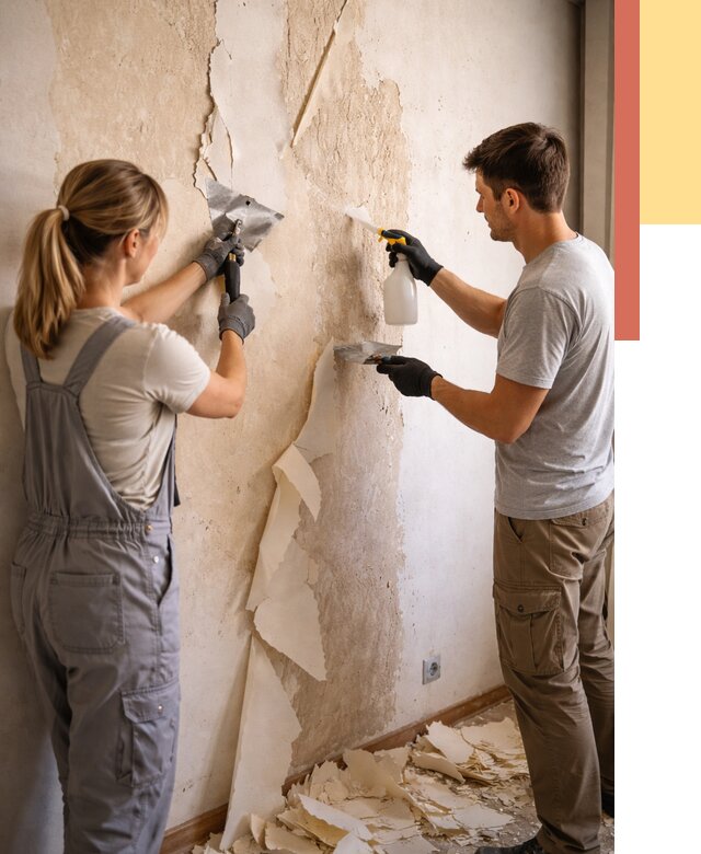 Снятие старых обоев в Ртищево от 5363 руб. под ключ недорого | ОТДЕЛОЧНИК-Ртщ