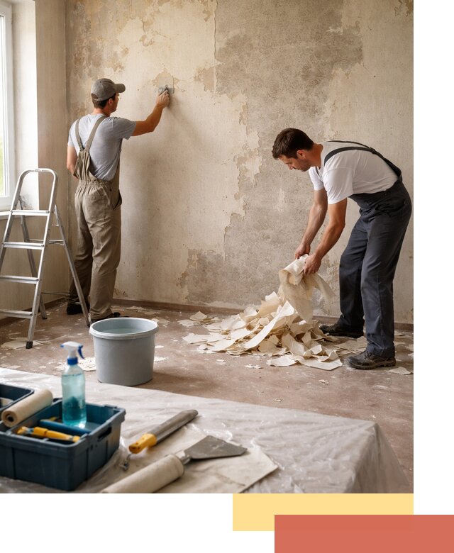 Снятие старых обоев в Ртищево быстро и качественно