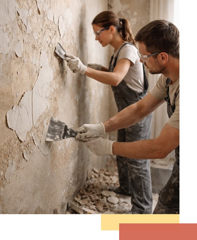 Снятие старой шпаклевки и подготовка поверхностей в Ртищево