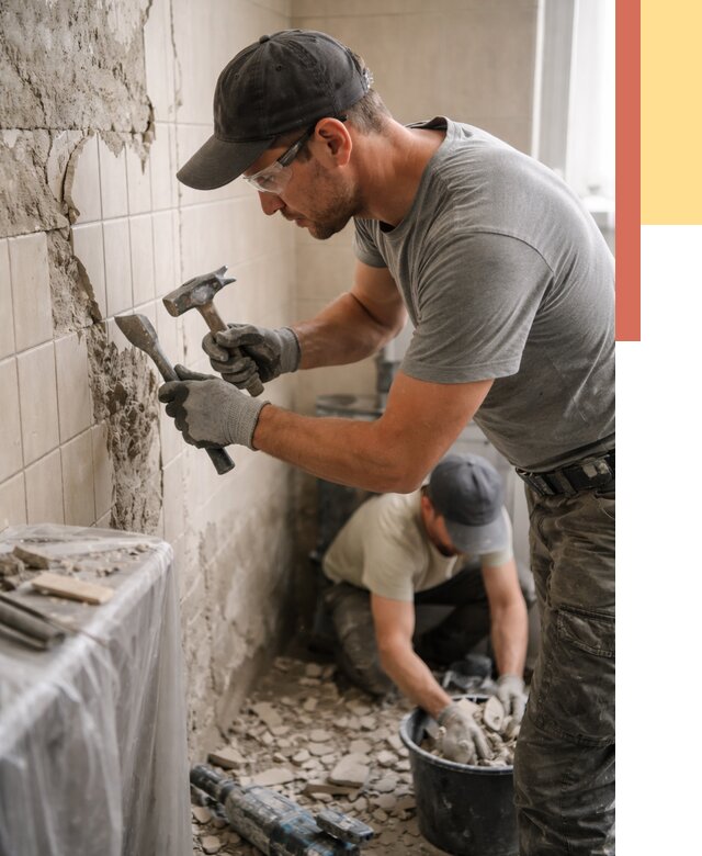 Демонтаж плитки со стен в Ртищево от 868 руб. — быстро и недорого | ОТДЕЛОЧНИК-Ртщ