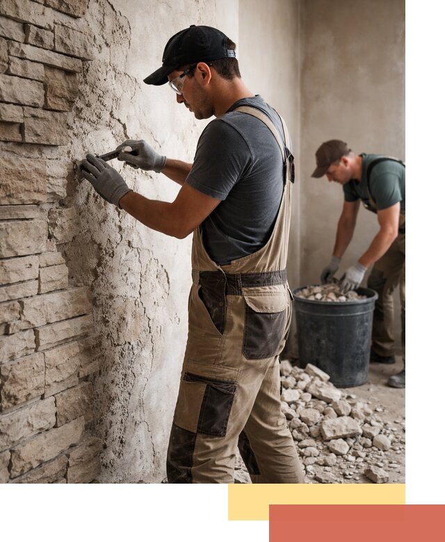 Демонтаж декоративного камня в Ртищево профессионально и безопасно