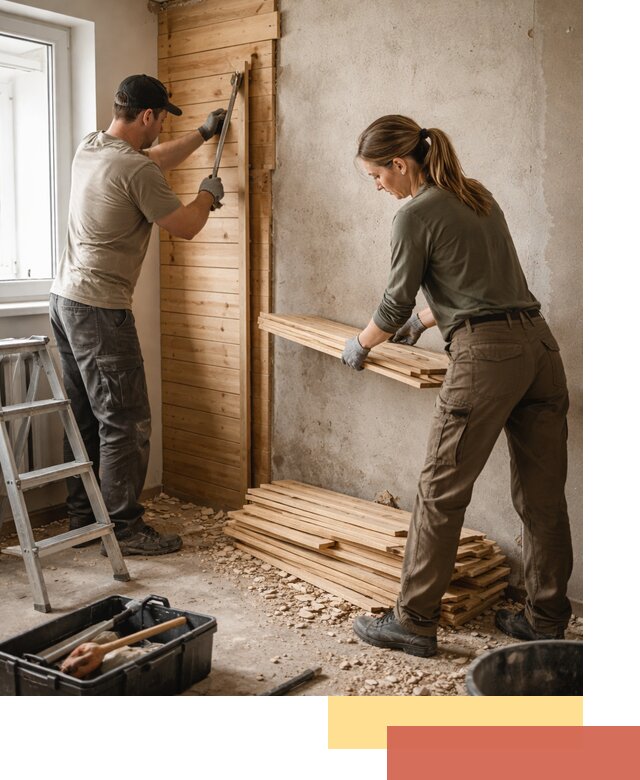 Демонтаж вагонки со стен в Ртищево — профессиональный демонтаж