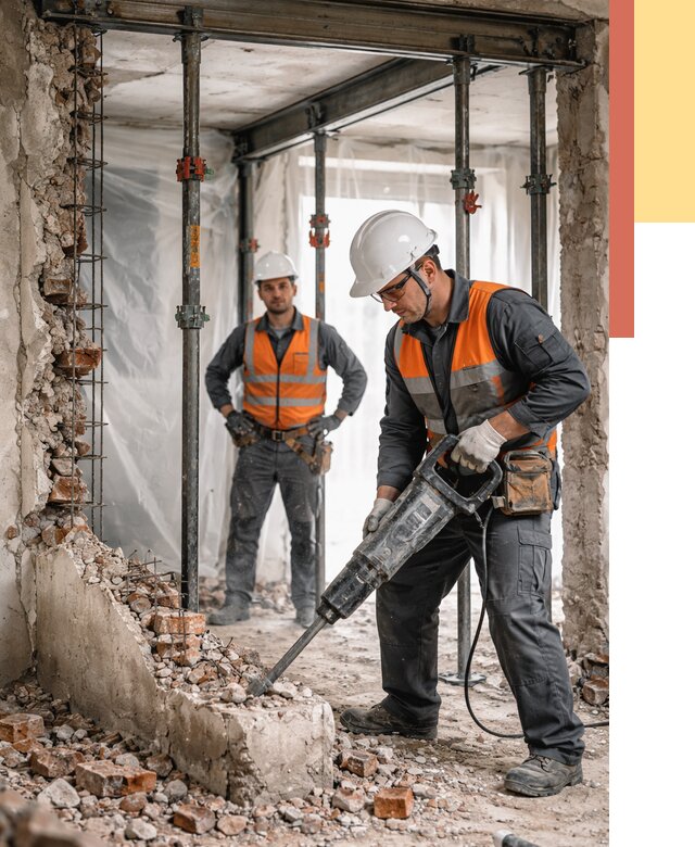 Снос несущих стен в Ртищево от 10470 руб. — демонтаж несущей стены под ключ | ОТДЕЛОЧНИК-Ртщ