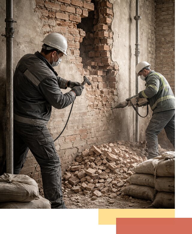 Демонтаж кирпичных стен в Ртищево быстро и безопасно