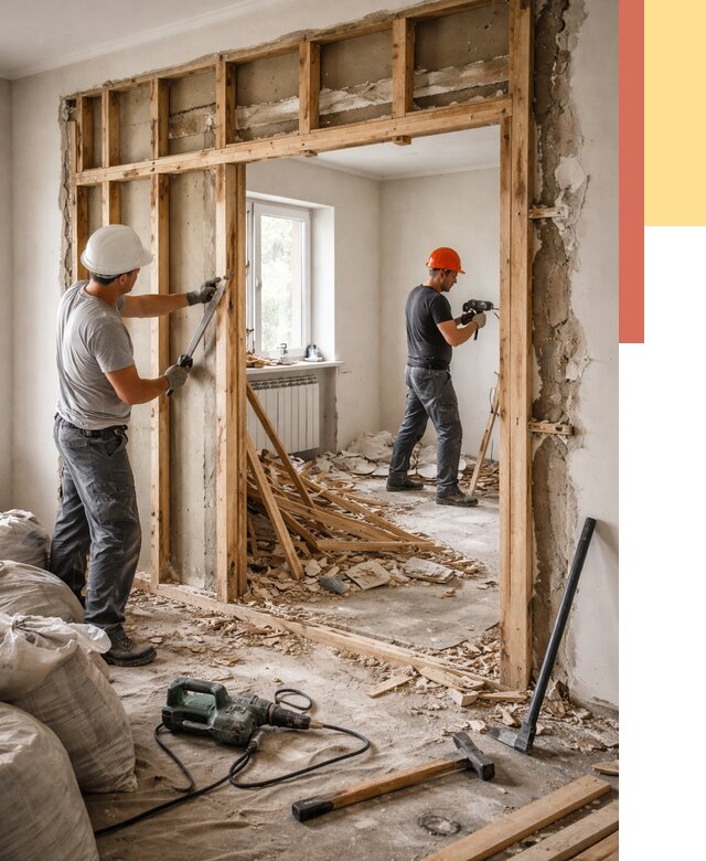 Демонтаж деревянных перегородок в Ртищево от 3269 руб. — быстро и недорого | ОТДЕЛОЧНИК-Ртщ