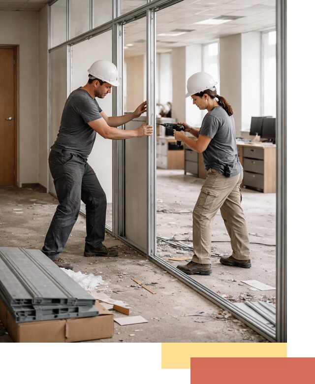 Демонтаж алюминиевых перегородок в Ртищево быстро и аккуратно