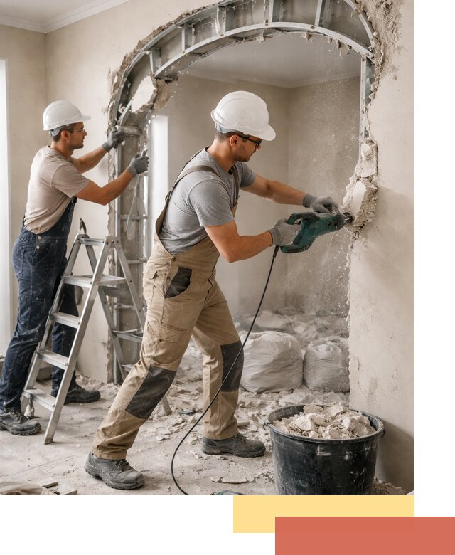 Демонтаж гипсокартонной арки в Ртищево быстро и аккуратно