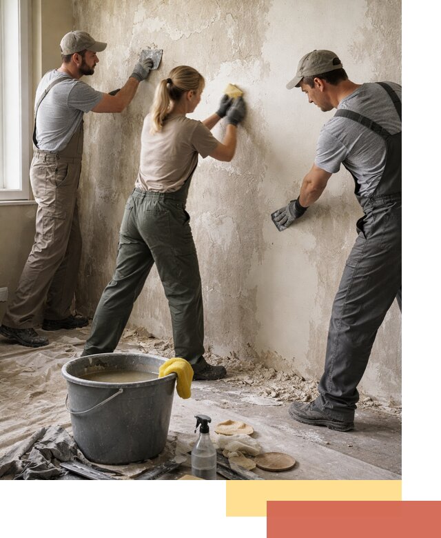 Очистка стен от клея и грунтовки в Ртищево качественно и быстро