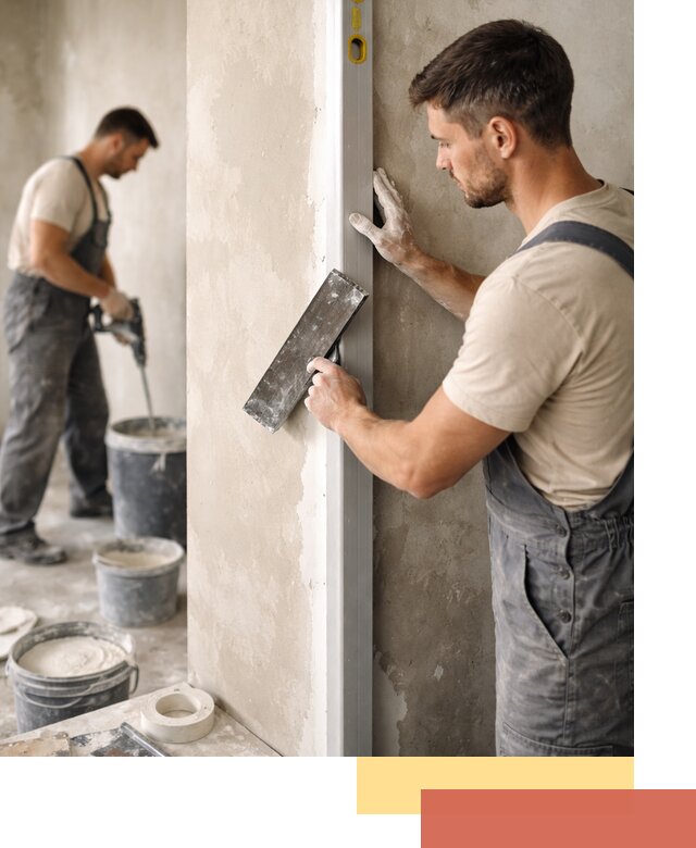 Выведение углов стен в Ртищево: монтаж и оштукатуривание