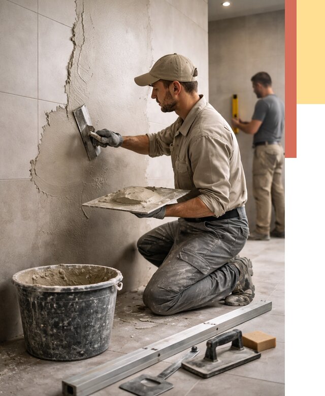 Штукатурка стен в ванной в Ртищево от 4597 руб./м² — выравнивание под ключ | ОТДЕЛОЧНИК-Ртщ