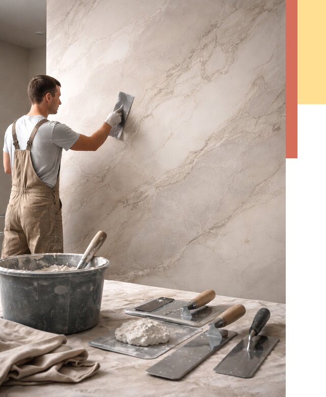 Декоративная штукатурка под мрамор в Ртищево от 2860 руб./м² — быстро и недорого | ОТДЕЛОЧНИК-Ртщ