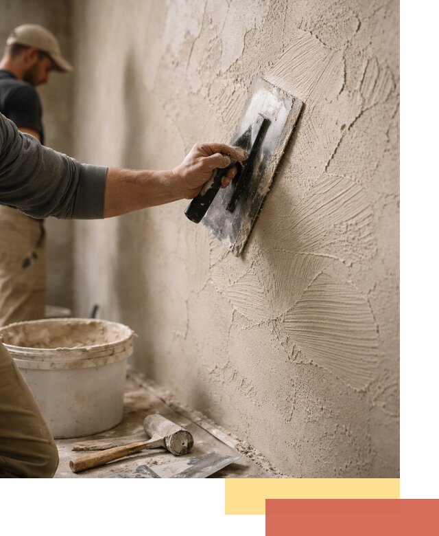 Фактурная штукатурка стен в Ртищево — монтаж, отделка, реставрация