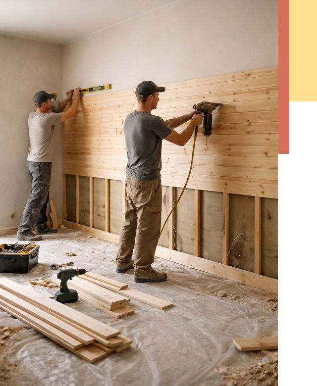 Монтаж деревянной вагонки на стены в Ртищево от 7661 руб. | Услуги монтажа вагонки | ОТДЕЛОЧНИК-Ртщ