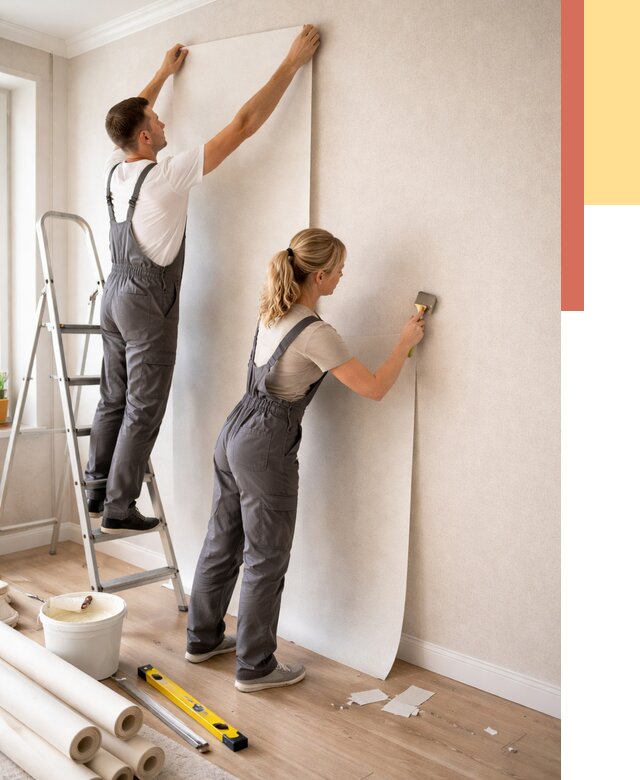 Поклейка флизелиновых обоев в Ртищево от 6129 руб. | Быстро и недорого — ОТДЕЛОЧНИК-Ртщ