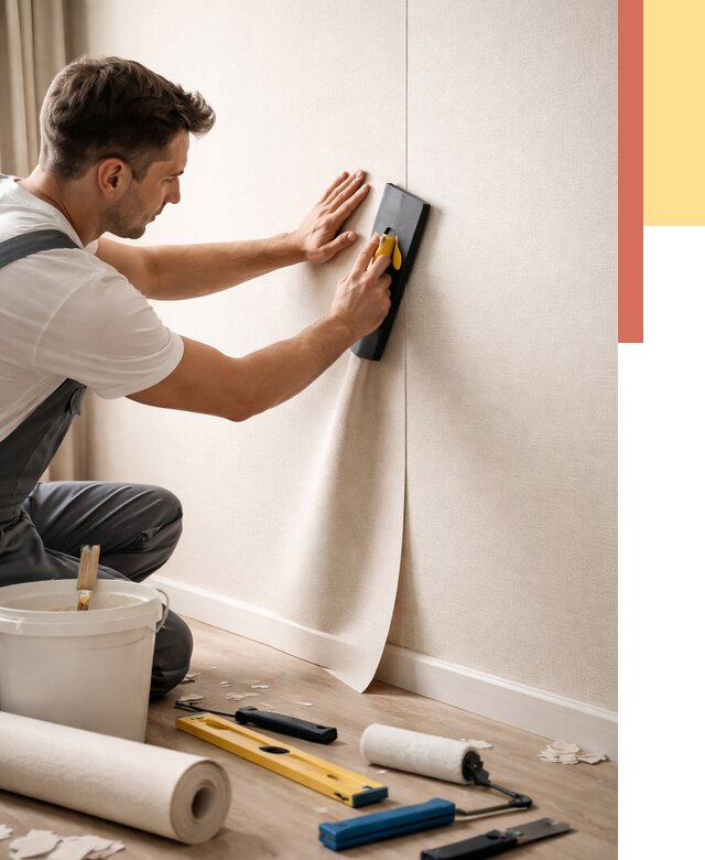 Поклейка виниловых обоев в Ртищево от 4597 руб. | Быстро и недорого — ОТДЕЛОЧНИК-Ртщ