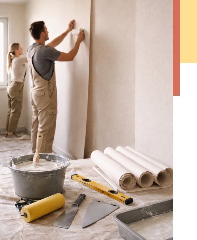 Поклейка бумажных обоев в Ртищево от 5618 руб./м2 — быстро и недорого | ОТДЕЛОЧНИК-Ртщ