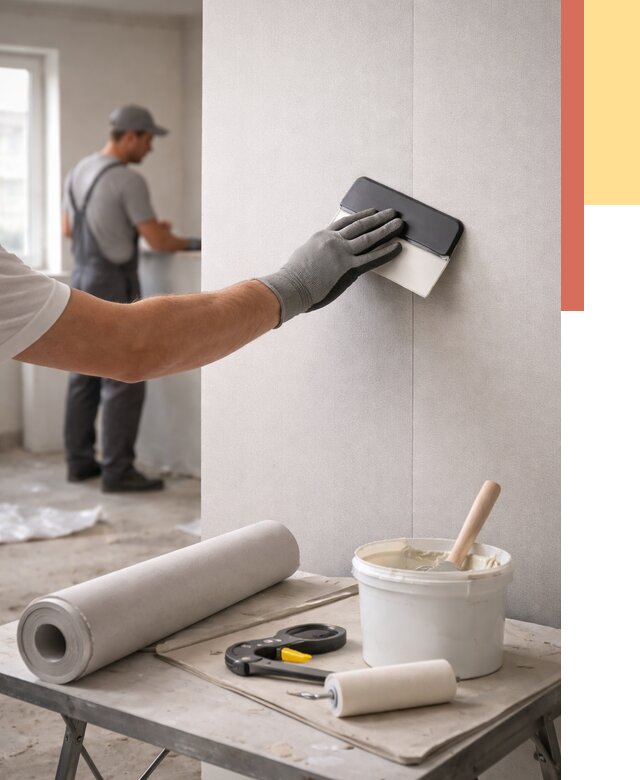 Поклейка обоев под покраску в Ртищево от 3575 руб. за м2 | ОТДЕЛОЧНИК-Ртщ