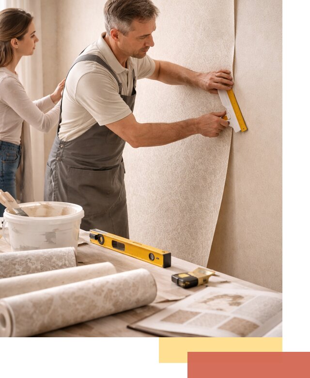 Поклейка обоев с подбором рисунка в Ртищево