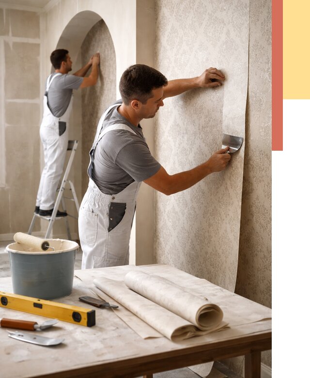 Поклейка обоев на сложные стены в Ртищево от 2860 руб. под ключ | ОТДЕЛОЧНИК-Ртщ