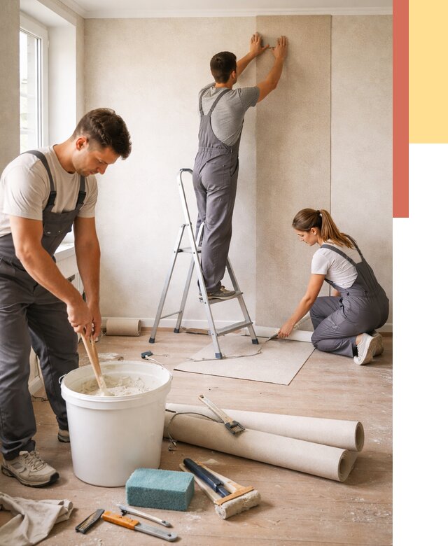 Оклейка стен обоями в Ртищево от 3575 руб/м2 — быстро и недорого | ОТДЕЛОЧНИК-Ртщ