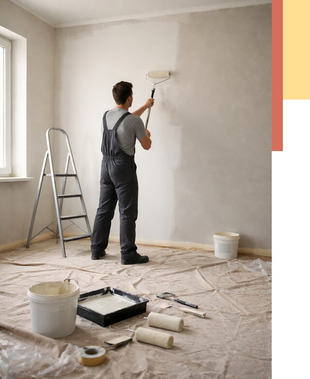 Покраска стен моющейся краской в Ртищево от 358 руб./м² — быстро и недорого | ОТДЕЛОЧНИК-Ртщ