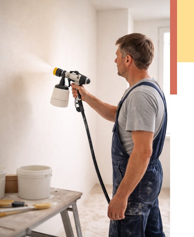 Покраска стен краскопультом в Ртищево от 7661 руб. — механизированная покраска | ОТДЕЛОЧНИК-Ртщ