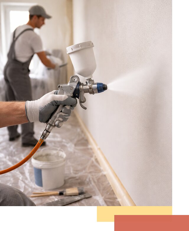 Покраска стен краскопультом в Ртищево быстро и качественно