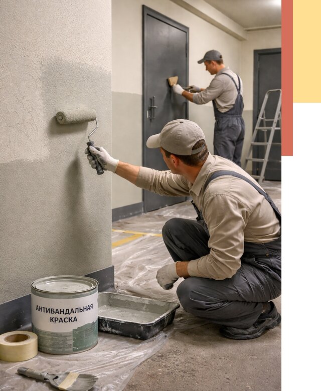 Покраска стен антивандальной краской в Ртищево от 4597 руб./м² под ключ | ОТДЕЛОЧНИК-Ртщ