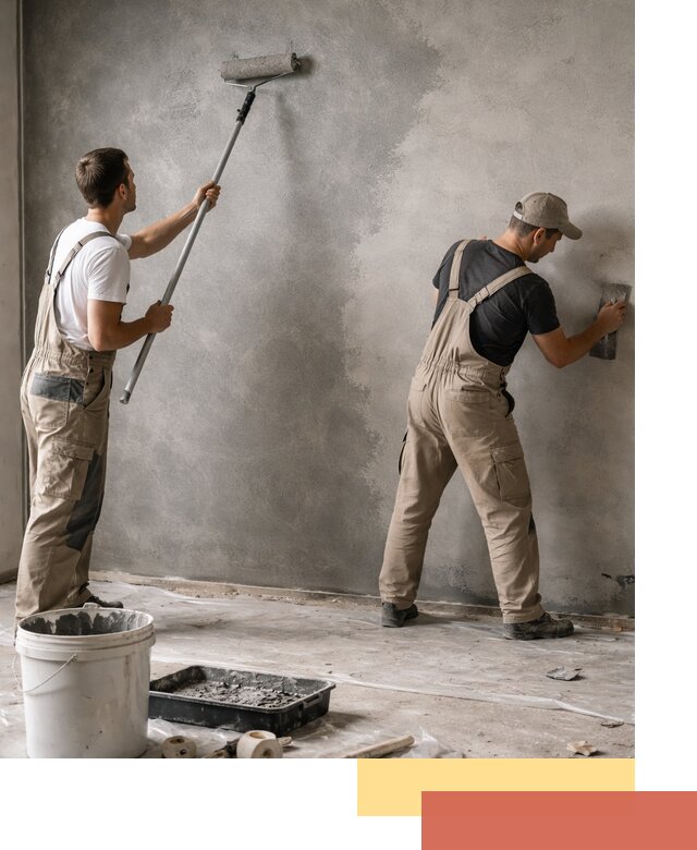 Покраска стен под бетон в Ртищево профессионально и недорого