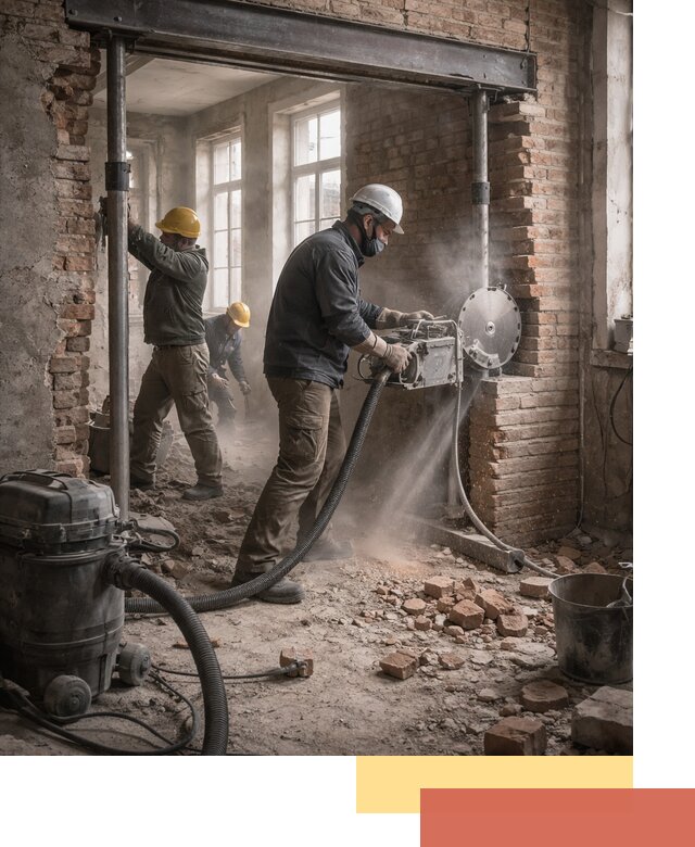 Прорезка проема в стене под дверной или оконный проем в Ртищево