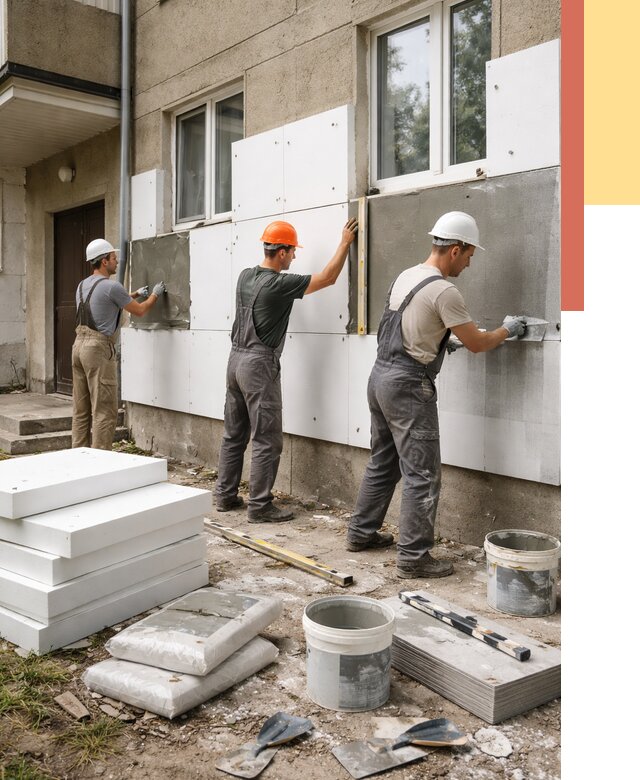 Утепление стен пенопластом в Ртищево от 1788 руб. — недорого и под ключ | ОТДЕЛОЧНИК-Ртщ