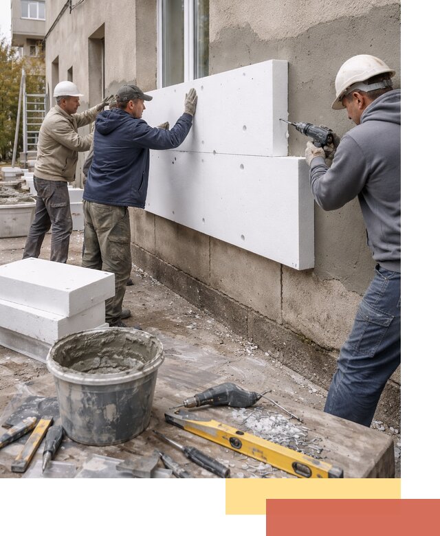 Утепление наружных стен пенопластом в Ртищево