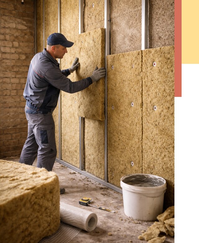 Утепление стен минватой в Ртищево от 1379 руб./м2 — недорого и быстро | ОТДЕЛОЧНИК-Ртщ