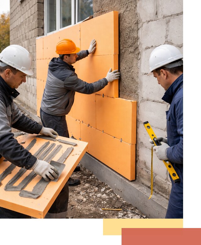 Утепление фасада пеноплексом под ключ в Ртищево