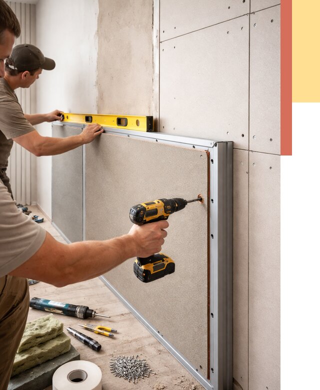 Шумоизоляция стен панелями ЗИПС в Ртищево от 2247 руб./м² под ключ | ОТДЕЛОЧНИК-Ртщ