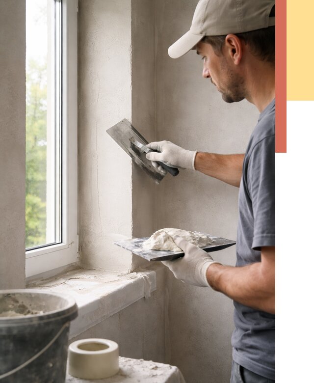 Штукатурка откосов в Ртищево от 4597 руб/м² — услуги и выравнивание под ключ | ОТДЕЛОЧНИК-Ртщ