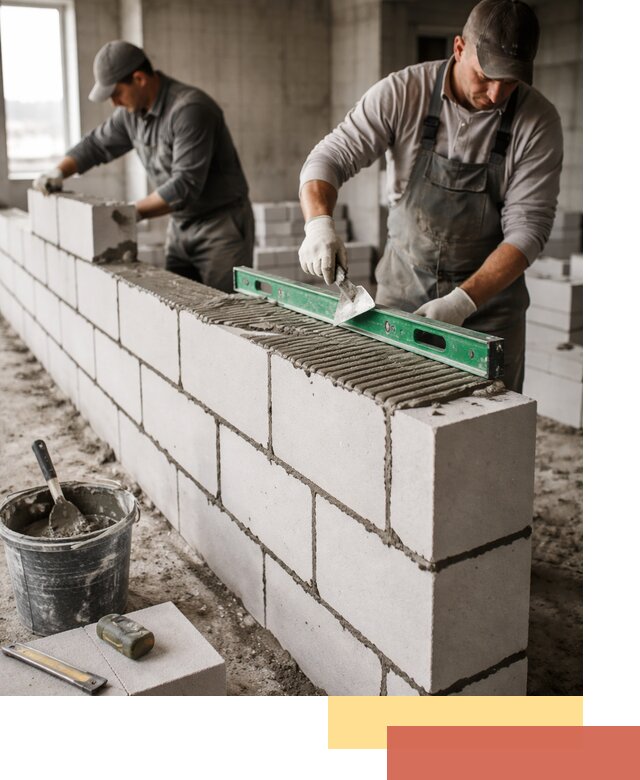 Кладка перегородок из газобетона в Ртищево быстро и качественно