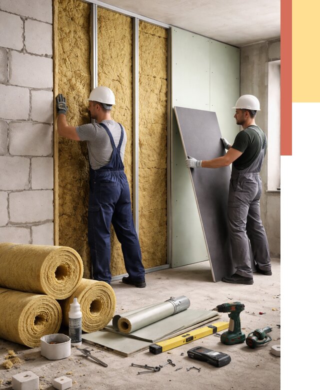 Шумоизоляция перегородок из блоков в Ртищево от 1890 руб./м² — быстро и недорого | ОТДЕЛОЧНИК-Ртщ