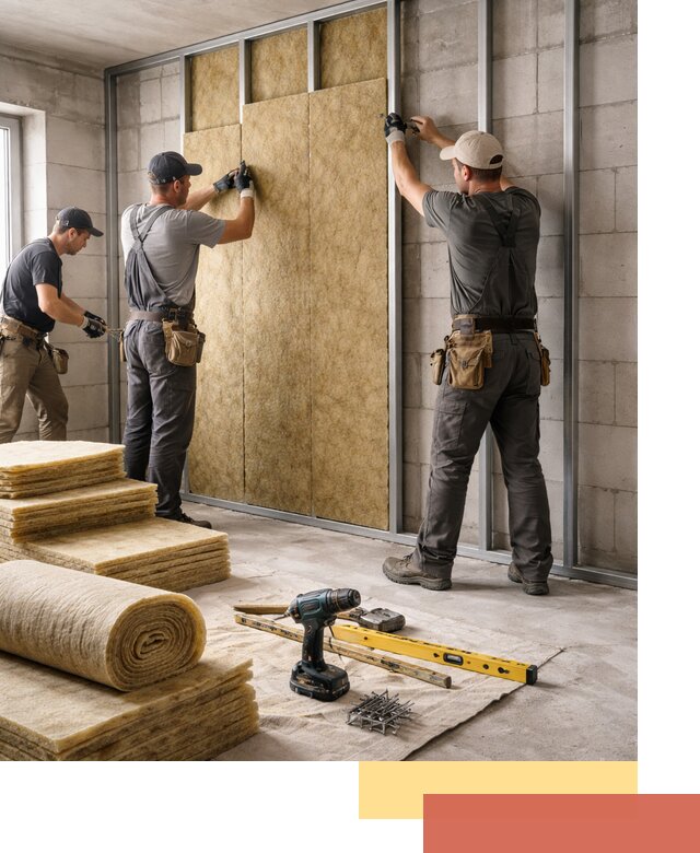 Шумоизоляция перегородок из блоков в Ртищево — монтаж и защита шумоизоляцией