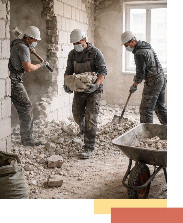 Демонтаж блочных перегородок в Ртищево быстро и аккуратно