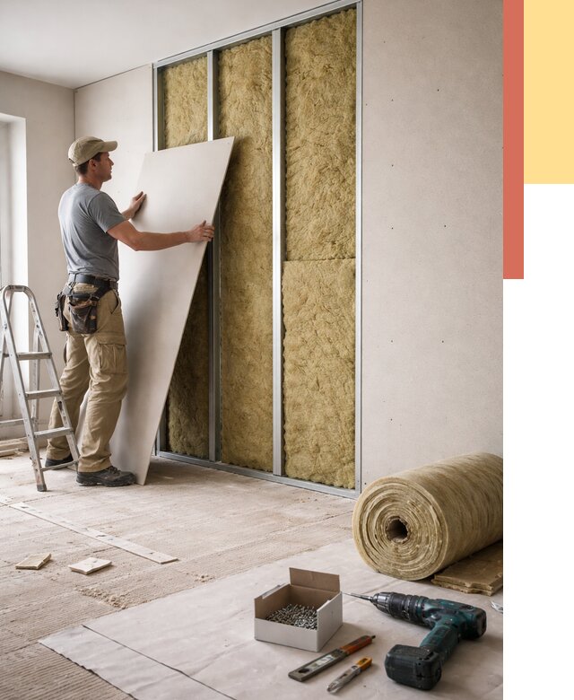 Перегородка из гипсокартона с шумоизоляцией в Ртищево от 3187 руб. | ОТДЕЛОЧНИК-Ртщ