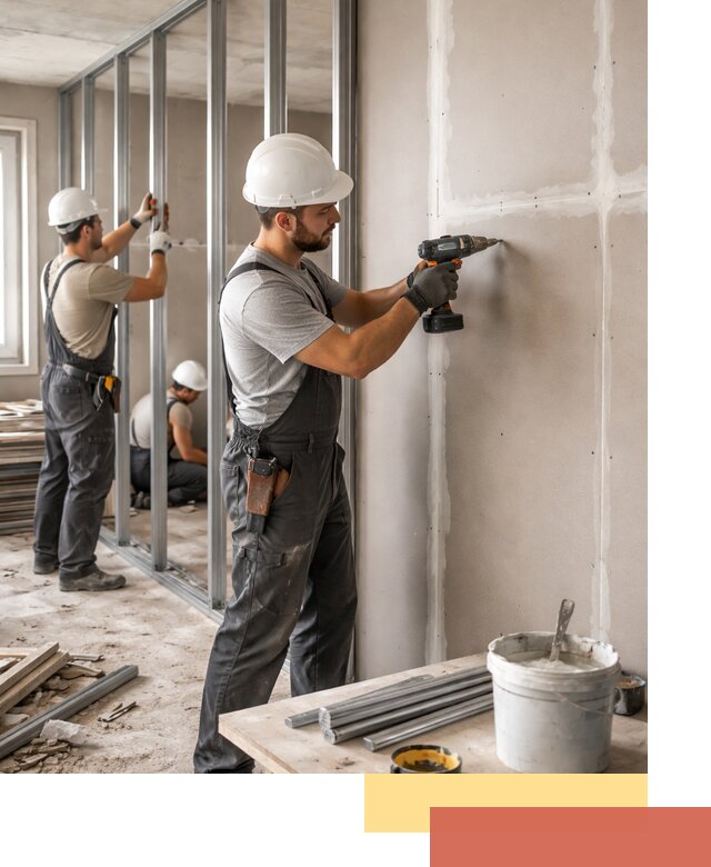 Перегородки из огнестойкого гипсокартона в Ртищево под ключ