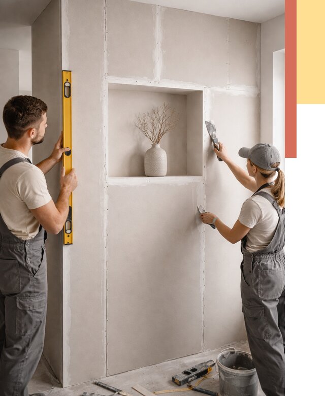 Перегородка из гипсокартона с нишей в Ртищево от 3320 руб. под ключ | ОТДЕЛОЧНИК-Ртщ