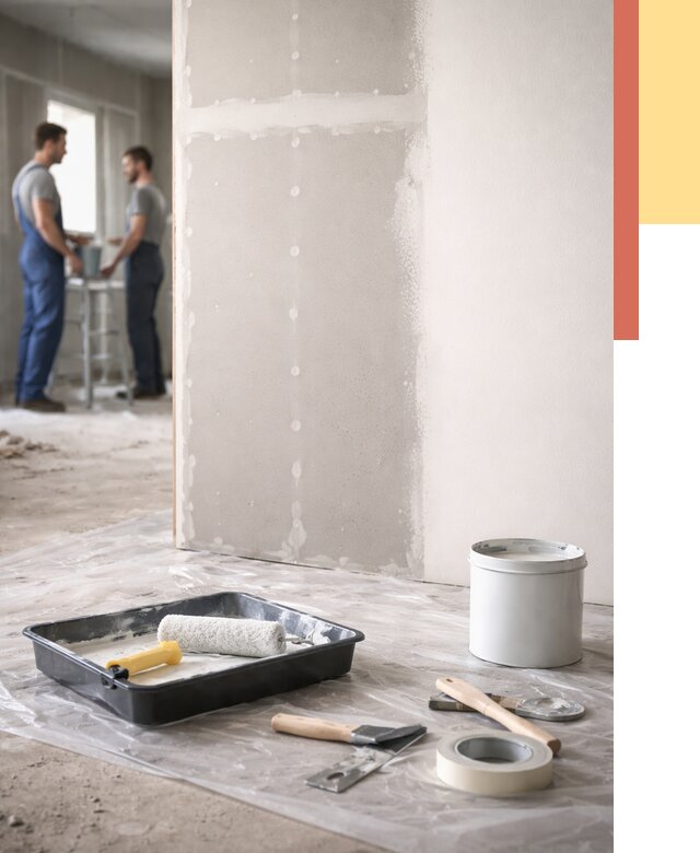 Покраска перегородок из гипсокартона в Ртищево от 4597 руб. под ключ | ОТДЕЛОЧНИК-Ртщ