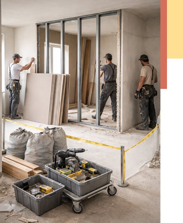 Перенос гипсокартонной перегородки в Ртищево под ключ от 4597 руб. | Демонтаж и монтаж – ОТДЕЛОЧНИК-Ртщ