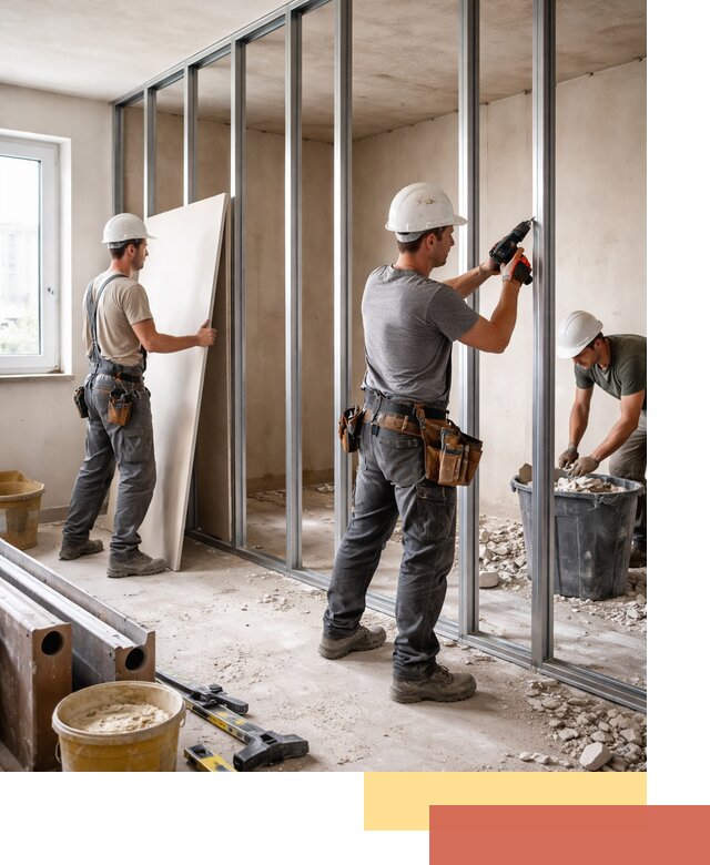 Перенос гипсокартонной перегородки в Ртищево профессионально и быстро