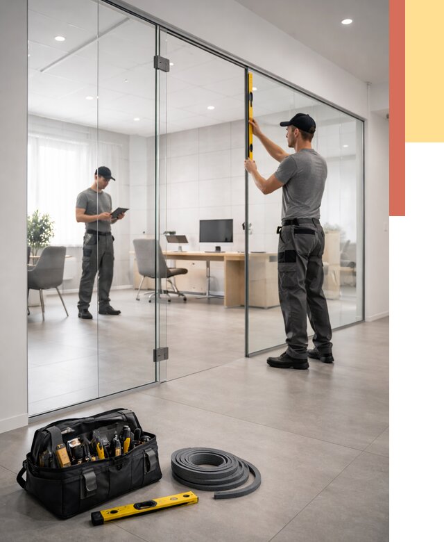 Цельностеклянные перегородки под ключ в Ртищево от 9704 руб. — монтаж и цены | ОТДЕЛОЧНИК-Ртщ