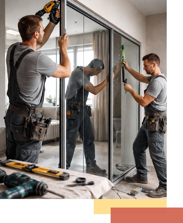 Каркасные стеклянные перегородки под ключ в Ртищево