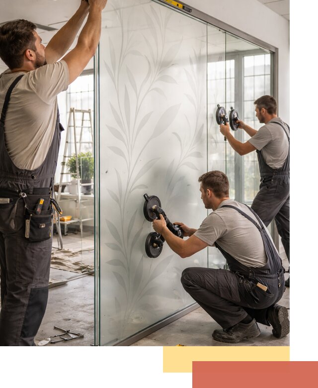 Стеклянные перегородки с рисунком на заказ в Ртищево