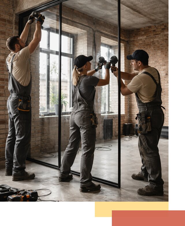 Стеклянные перегородки лофт — изготовление и монтаж в Ртищево